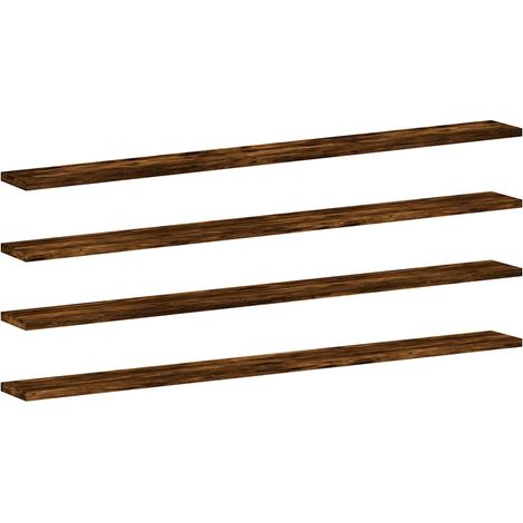 Mensole Parete 4pz Rovere Fumo 100x10x1,5 cm Legno Multistrato vidaXL