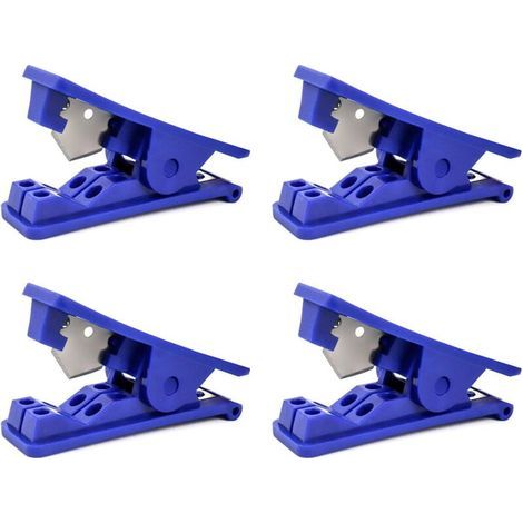 Set mit 4 preiswerten Kunststoffrohrschneidern für Silikon-, PVC-, PU- und Nylonschläuche bis 12 mm Außendurchmesser, blau (1/4)