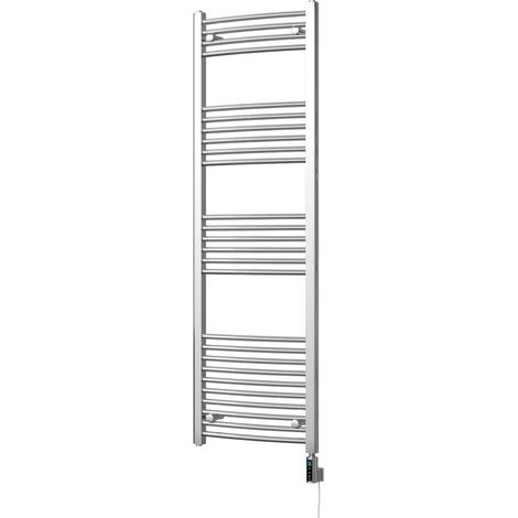 Zennor - Chrome Electric Towel Rail H1600mm x W500mm Curved 400w Thermostatic WIFI (1/3)