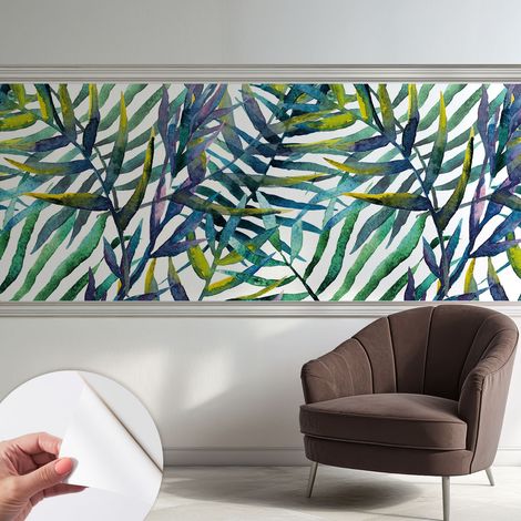 Papier peint adhésif décoratif pour chambre et salon Design moderne à poser facilement Végétation exotique 250x104 cm (1/5)