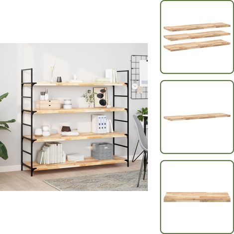 Étagères flottantes 3 pcs 140x40x4 cm acacia massif non traité - Etagere Murale - Étagères Murales - Bibliothèque Murale - Rangement Mural - Decoration Murale (1/5)