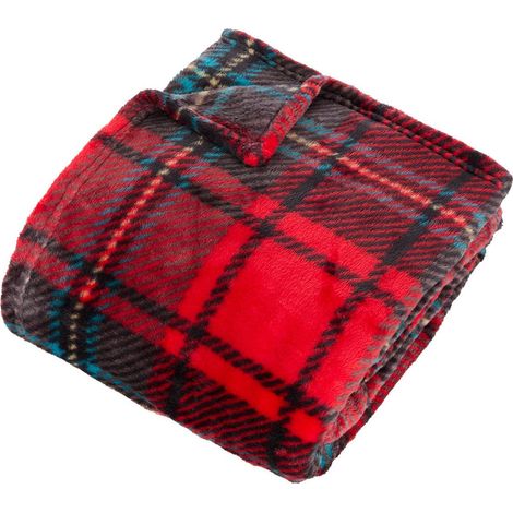 Flanella rossa stampata brody 170x130cm - Atmosphera créateur d'intérieur
