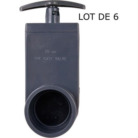 Lot de 6 vannes guillotines PVC 50 mm pour bassin de jardin (1/5)