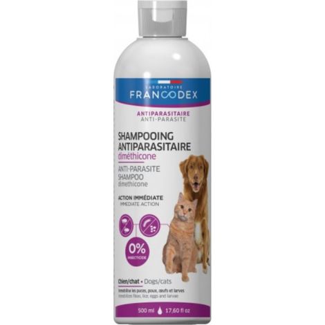 Shampooing Antiparasitaire Diméthicone 500ml Pour Chiens et Chats - Francodex (1/2)