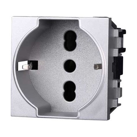Prises Schuko compatible Bticino Livinglight 2P+T 10/16A 250V couleur tech