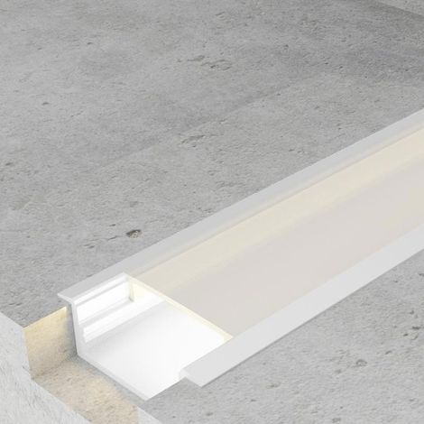 IluminaShop - Perfil Aluminio para Empotrar con Alas Long Lacado Blanco 12/24V/220V 2 metros (1/3)