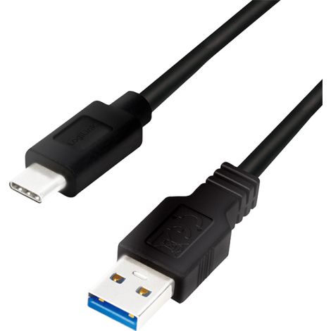 Cable USB 3.2 Gen1 Tipo-C a USB-A, negro, 2 m, carga y transferencia de datos. (1/3)