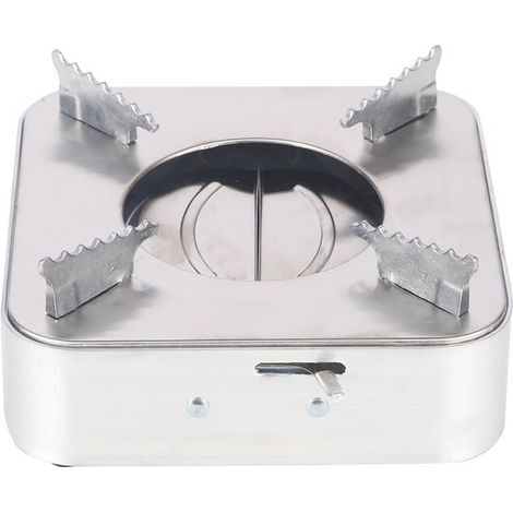 Estufa de alcohol compacta de acero inoxidable con bandeja para cocinar al aire libre, control de llama, alta potencia y fácil limpieza. (1/2)