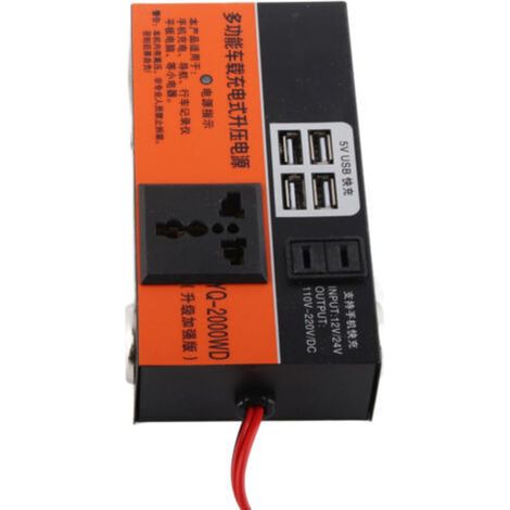 Onduleur de voiture multifonctionnel, convertisseur 12V 24V à 220V, charge rapide, alimentation électrique du véhicule (1/5)