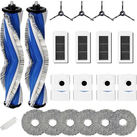 Replacement Accessories for Robot Vacuum Cleaners – 20 Pieces: Brushes, Cloths, Filters and Bags Compatible with Common Models (1/4)