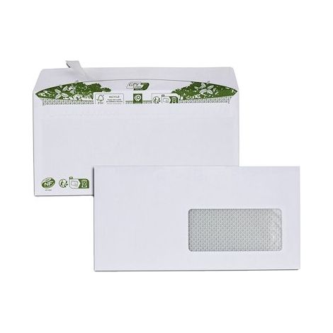 Enveloppe 110 x 220 mm ERAPURE 80 g avec fenêtre 45x100mm - Boîte de 200 (1/2)