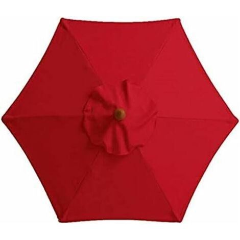 Parasol de jardin avec 6 baleines robustes, parasol de plage, abri de jardin, pour balcon, terrasse, terrasse, piscine (diamètre 3 m) - Rouge - RWAccessoire pour parasol