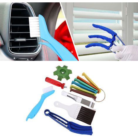 Ensemble de 6 outils de nettoyage et de dépoussiérage pour condenseur et radiateur de climatiseur, outils d'entretien des ailettes de climatiseur, outils de dépoussiérage pour systèmes de chauffage, v (1/5)