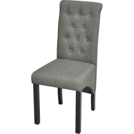 vidaXL Sillas de comedor giratorias 2 unidades tela gris claro (1/2)