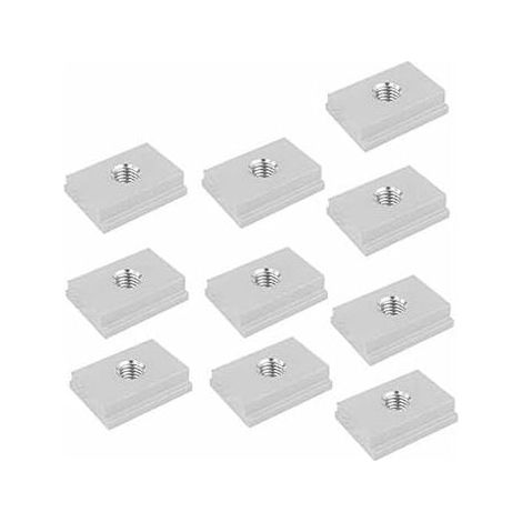 Écrou coulissant M8 à rainure en T en alliage d'aluminium pour outils de menuiserie, fixation sur rail par vis, lot de 10 (1/5)