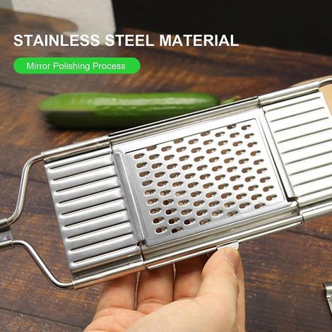 Multi-Functional Vegetable Cutter Stainless Steel Shredder Grater Set Manual Food Chopper Vegetable (1/4)