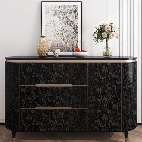 Black Bedroom Wallpaper Leaves Pattern Adhesive Paper for Furniture Vinyl Bathroom Wallpaper Leaves Branch Pattern 40 cm x 2 m (1/2)