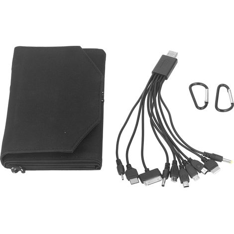 Faltbares 15-W-5-V-Solarpanel mit zwei USB-Ausgängen, tragbares Ladegerät für Outdoor-Camping (1/5)