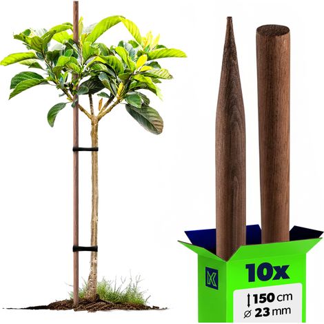 Filiyano – support – Pieux en bois KADAX, pieux imprégnés, 150 cm, piquet de support, lot x10, diamètre 23 mm (1/5)