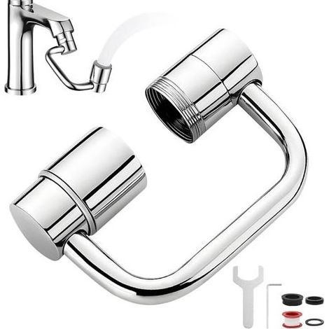 BARKBUSTERS Rallonge de robinet rotative à 1080 degrés, accessoire de robinet avec aérateur, rallonge de robinet multifonctionnelle pour salle de bain et cuisine. (1/4)