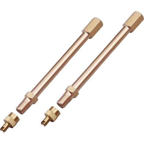 2 PCS Rallonge Valve Pneu avec Valve Anti-Retour,Rallonge De Valve,Extension de Valve Anti-Retour,Air Pneu Valve Extension de 10 cm,pour Pneu de Autos,Trottinettes,Camions,Vélos