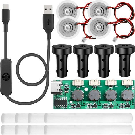 Kit de fabricant de brouillard, pas de temps Set de remplacement du module de pulvérisateur de brouillard de bricolage, avec bouton ON / OFF, pour réservoirs d'eau de bureau, humidificateurs USB
