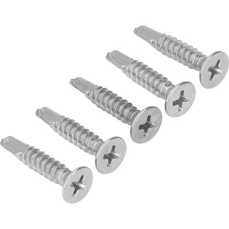 Vis à bois autoforeuse tête fraisée cruciforme, 200 pièces, inox 410, 25 mm, M4.2-18, visserie métal. (1/5)