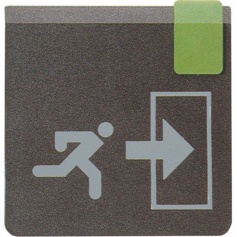 Plaque de porte Sortie de secours flèche droite - Europe design 95x95mm - 4270180