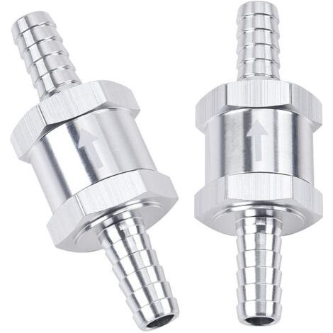 2er-Pack Einweg-Rückschlagventile für Kraftstoffleitung, 3/8 ", 10mm, Rückschlagventil, Diesel, Aluminium, Silber (1/5)