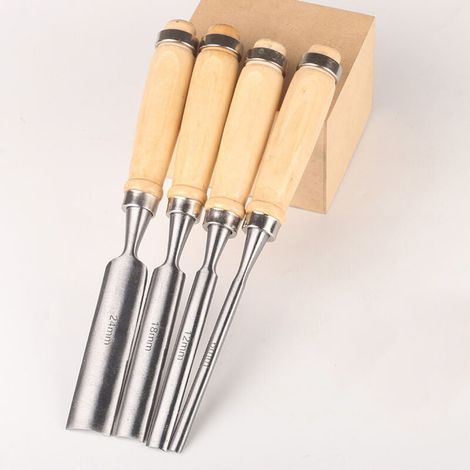 Set of half-round wood chisels 6-12-18-24mm (1/2)