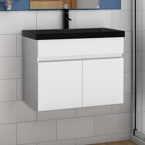 Schwarz Waschbecken mit Unterschrank (1/5)
