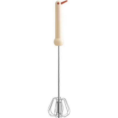 Halbautomatischer Eierquirl aus Edelstahl mit Schneebesen und Sahnerührer, ideal zum Backen, Kochen und für Kuchen. (1/5)