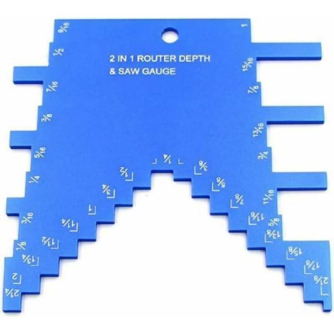 [JAMAIS UTILISÉ]Jauge de profondeur et de hauteur de scie pour défonceuse et scie de table, travail du bois en alliage d'aluminium, clarté ultime, règle de jauge de profondeur portable, outils de bric (1/4)