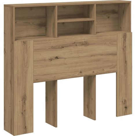 Armadio testata letto in legno ingegnerizzato moderno contenitore 120 x 19 x 103 cm in legno rovere artigianale 020050955
