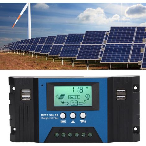 12V/24V Solarladeregler mit automatischer Erkennung und 4 USB-Anschlüssen (5V/2,5A/100A) für Wohnmobile und Boote (1/5)