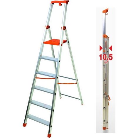 Facal Scala 6 Gradini Alluminio Domestica Doppia Forbice Professionale Scaletta