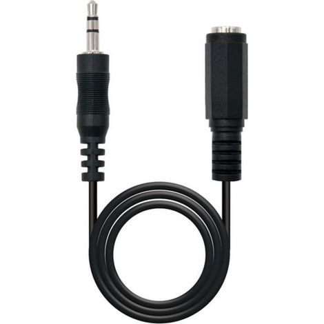 NanoCable 10.24.0203 - Câble audio stéréo, JACK 3.5/M-JACK 3.5/H, mâle-femelle, noir, 3mts (1/2)