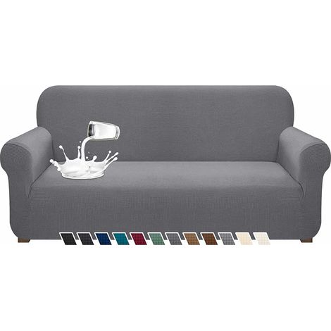 Housse de canapé imperméable en jacquard élastique spandex avec mousse antidérapante, housse de coussin pour canapé pour animaux (4 places)