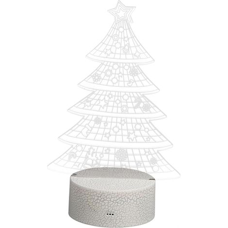 Veilleuse LED Décorative de Noël Motif Sapin Guirlande Lumineuse pour Maison Piles Aa ou USB Télécommande Incluse (1/5)