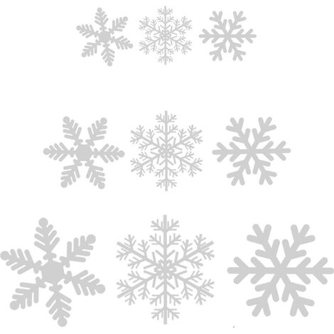 Décoration de Noël : flocons de neige, autocollants statiques en PVC pour fenêtres et portes, vitrines et façades en verre - 108 pièces (1/5)