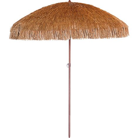HAWAI - Sonnenschirm mit Fransen aus Stahl mit Holzoptik - DCB GARDEN