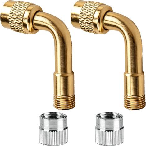 2 Pièces Rallonge Valve Pneu 90 Degrés, Embout Gonflage Coudée (1/5)