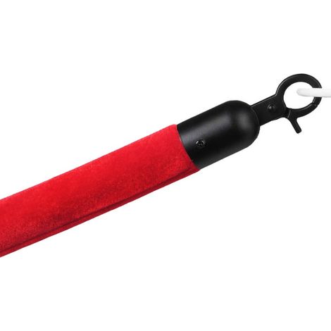 Cordon de séparation pour potelet de tapis rouge - Velours rouge - Fermeture noire