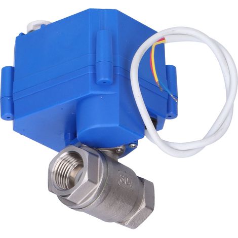 Vanne à bille motorisée en acier inoxydable, raccord hydraulique miniature à passage direct DN15 DC12V (1/5)