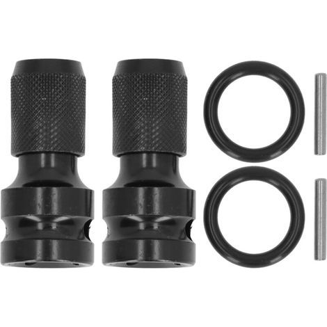 Convertisseur d'adaptateur de douille 1/2 pouces carré à 1/4 pouces hexagonal à dégagement rapide pour clé de perceuse, 2 jeux (1/5)