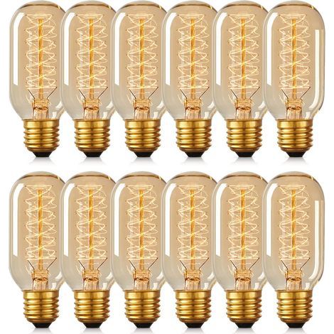 12 T45 Edison Bulbs 40W Retro Spiral Tungsten Lamp 220V