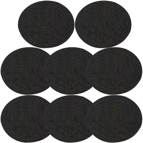 Tapis ignifuge, ensemble de 8 pièces, tapis rond pour brûleur d'encens, noir, 8,5 x 8,5 x 0,5 cm, tapis de protection résistant à la chaleur. (1/4)