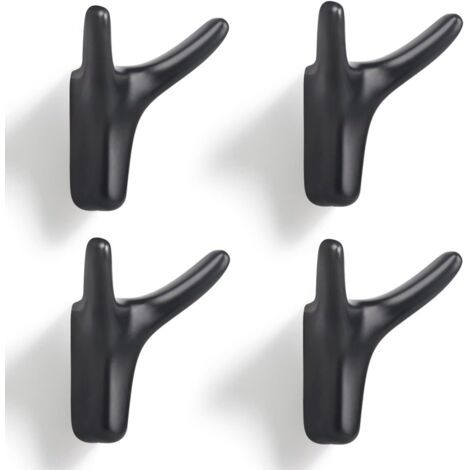 4 patères doubles, crochets muraux robustes en alliage de zinc massif, crochets de porte pour entrée et chambre