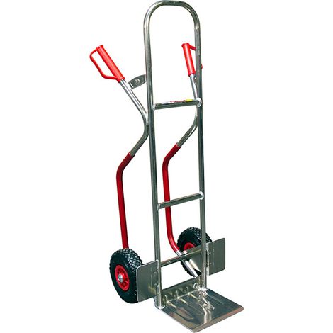 Carrello da trasporto in alluminio con paraurti fisso e pattini - Ruote pneumatiche - Carico massimo 200 kg - 815007620 (1/3)