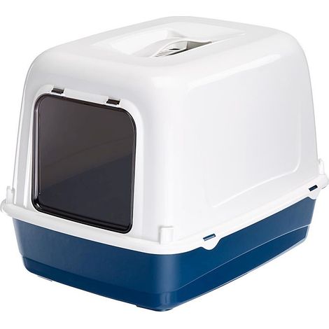 Ferplast ARIEL 10 HOME Box toilette per gatti con fondo dotato di setaccio. Variante ARIEL 10 HOME - Misure: 36 x 47 x h 35 cm - Blu